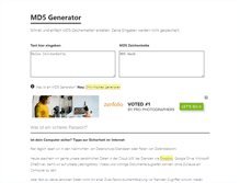 Tablet Screenshot of md5-generator.de
